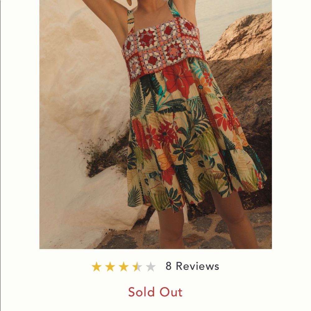 Farm Rio Crochet Mini Dress NWT size small sold out everywhere! - Picture 2 of 14